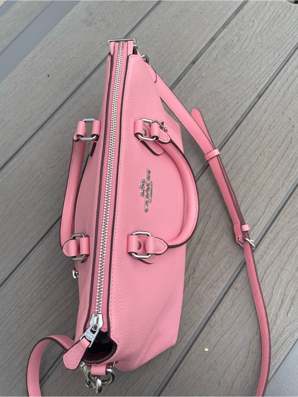Coach Pink Georgia Satchel with Silver Hardware - Picture 14 of 16